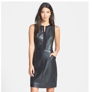 Black leather dress